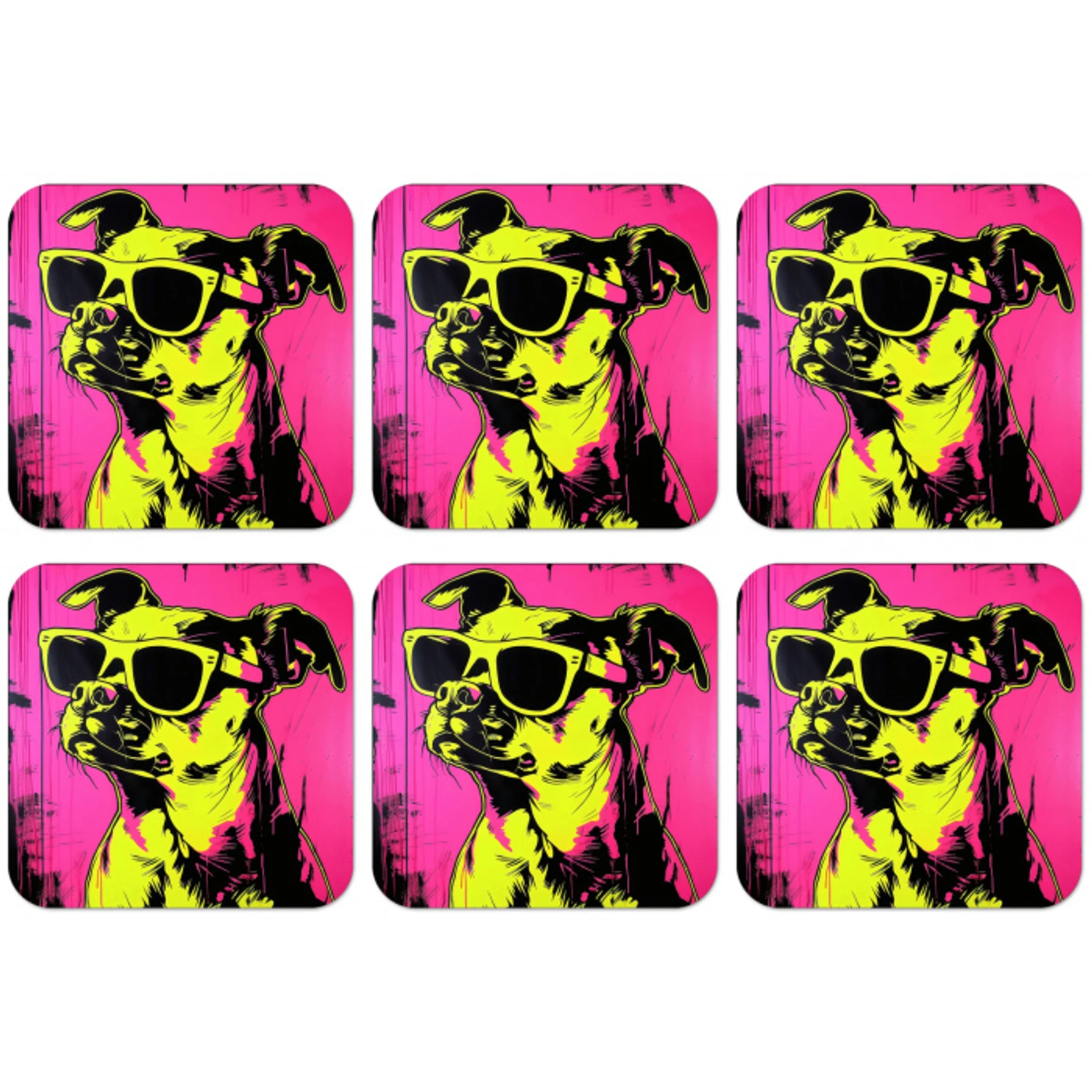 Hond - Zonnebril - Roze - Art onderzetter kurk middel -zkaufland3dotto