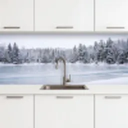 Meer - Dennen - IJs - Winter - Rustgevend keuken achterwand 2 middel -3d