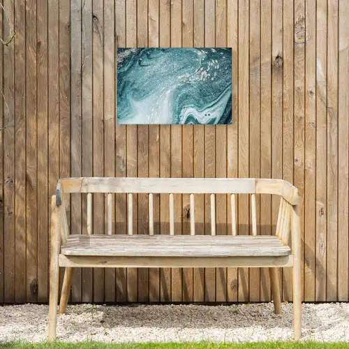 Marmer look - Blauw - Luxe Tuinposter op houten frame 2 cm dik klein -sfeer4