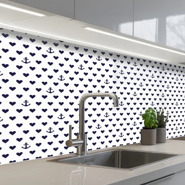 Anker - Hart - Blauw - Wit keuken achterwand 2 middel 871 -3d_schuin