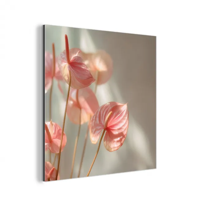 Bloemen - Stelen - Roze - Schaduw aluminium wit klein -3d