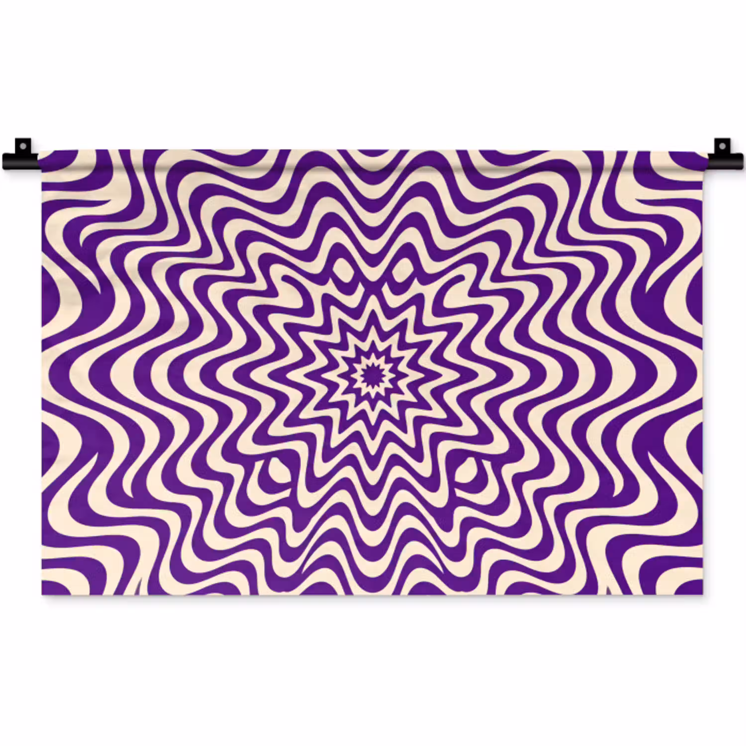 Abstract - Golven - Optisch - Modern - Paars Wandkleed katoen klein -zz3d