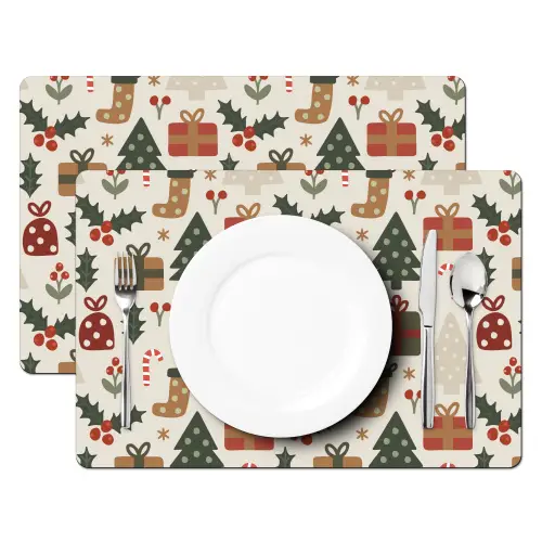 Illustratie - Kerstfiguren - Beige Placemat vinyl groot 368 -zzsfeer2_Kitchenyeah-website