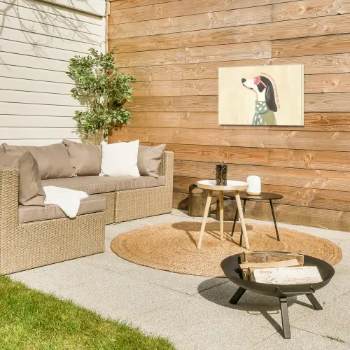 Quote - Hond - Zonnebril Tuinposter op houten frame 2 cm dik klein -sfeer2