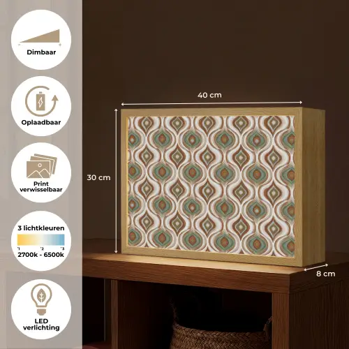 Motief - Patroon - Kleurrijk Light Box met batterij (Wandlamp) middel 907 -USP_websiteoverzichtNL