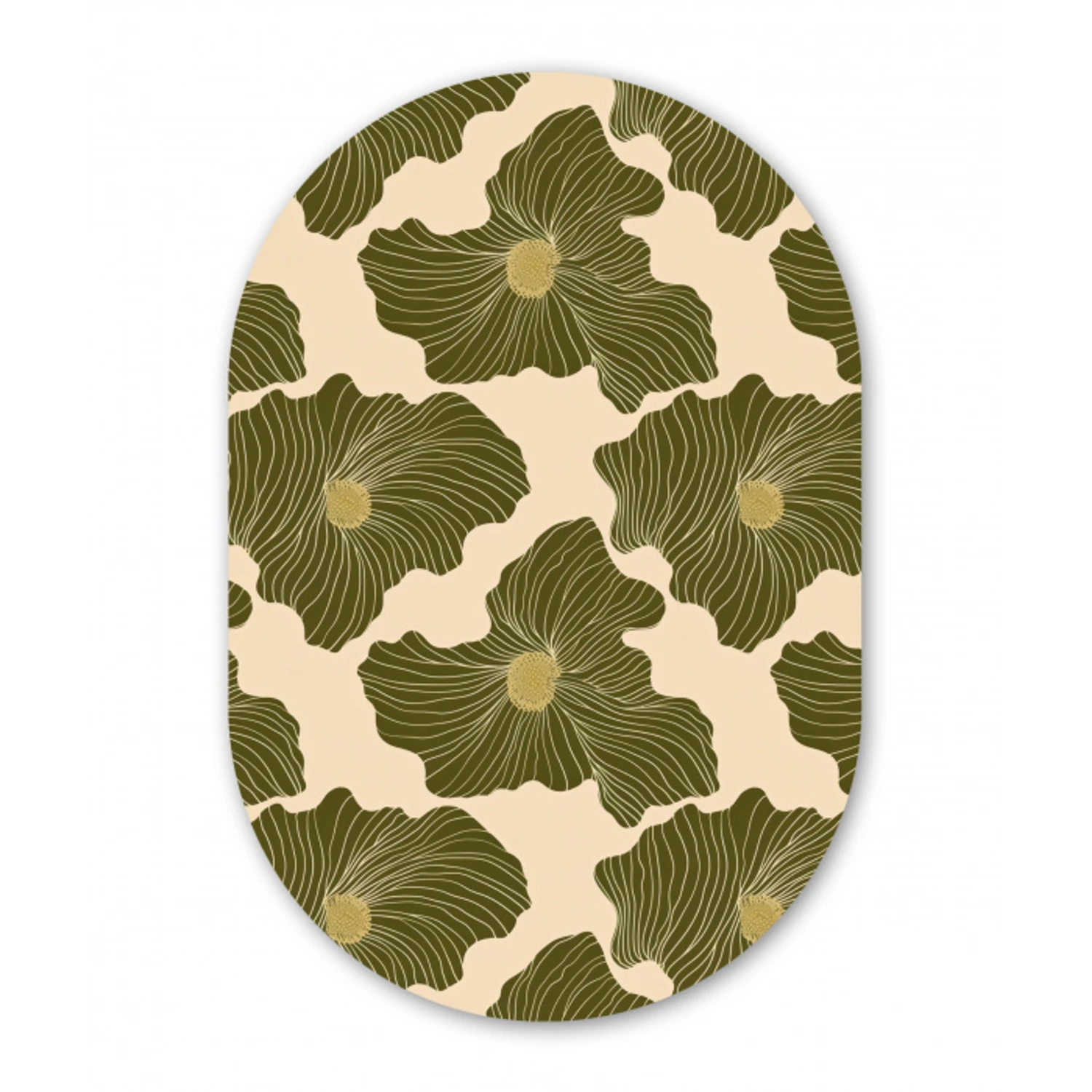 Modern - Abstract - Groen Wandcirkel Ovaal Forex klein 630 -3d