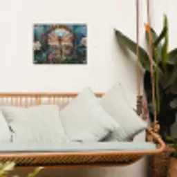 Libelle - Mozaïek - Bloemen - Kleurrijk tuinposter los doek klein -sfeer7