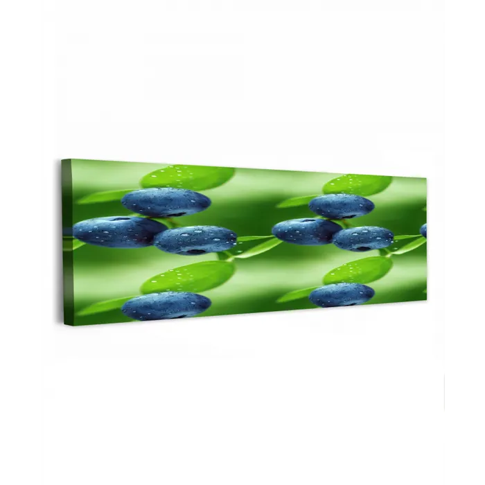 Bosbessen - Paars - Bladeren - Groen canvas 2cm klein 828 -z3d