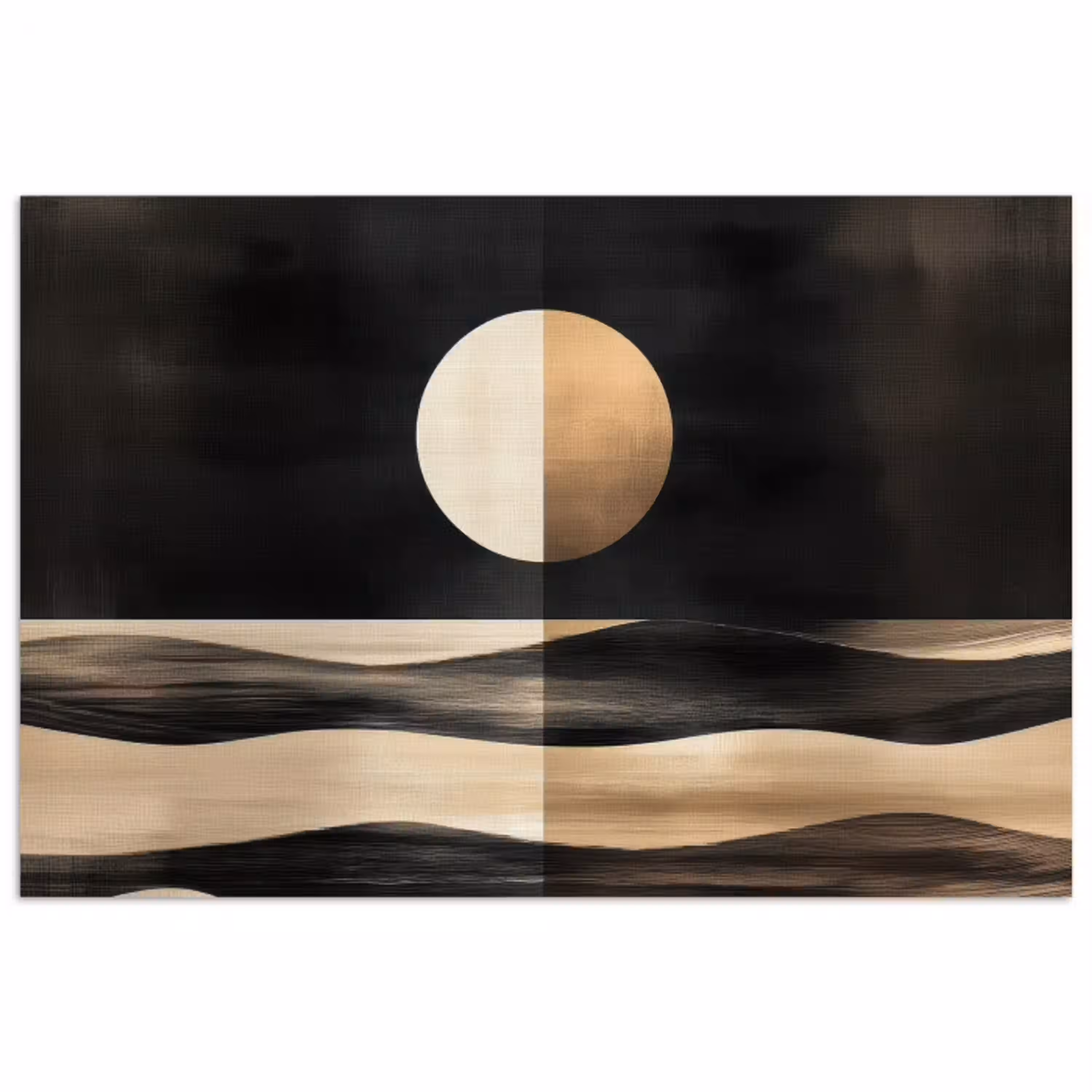 Maan - Cirkel - Goud poster papier klein -3d