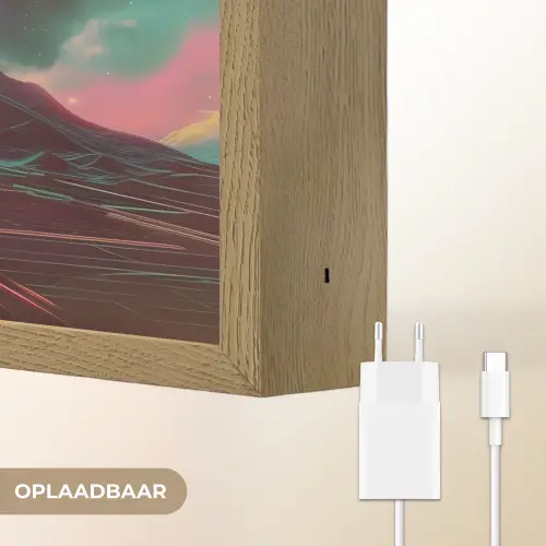 Planeten - Neon - Berglandschap - Zon Light Box met batterij (Wandlamp) middel -USP_websiteoplaadbaarNL