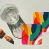 Vormen - Golvend - Abstract - Felroze onderzetter kurk middel -sfeer4