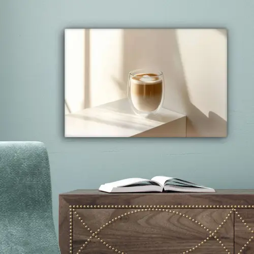 Mok - Latte - Minimalistisch - Schaduw canvas 2cm klein -sfeer4