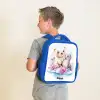 IJsbeer en zeehond op een ijsschots Kinderrugzak - Blauw middel -sfeer2