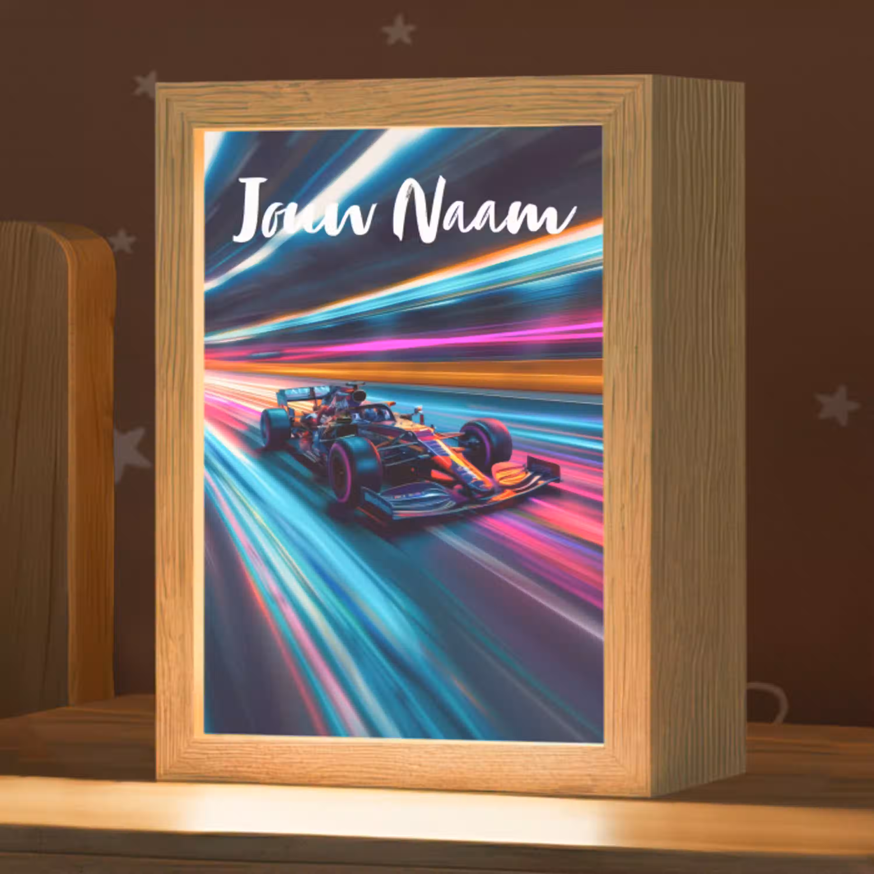 Formule 1 - Auto - Race - Jongens - Kleurrijk Light Box met kabel (Kinderlampje) klein -zzz_3d_website