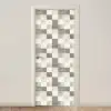 Patroon - Dambord - Houtnerf deurposter klein 289 -3d_beige