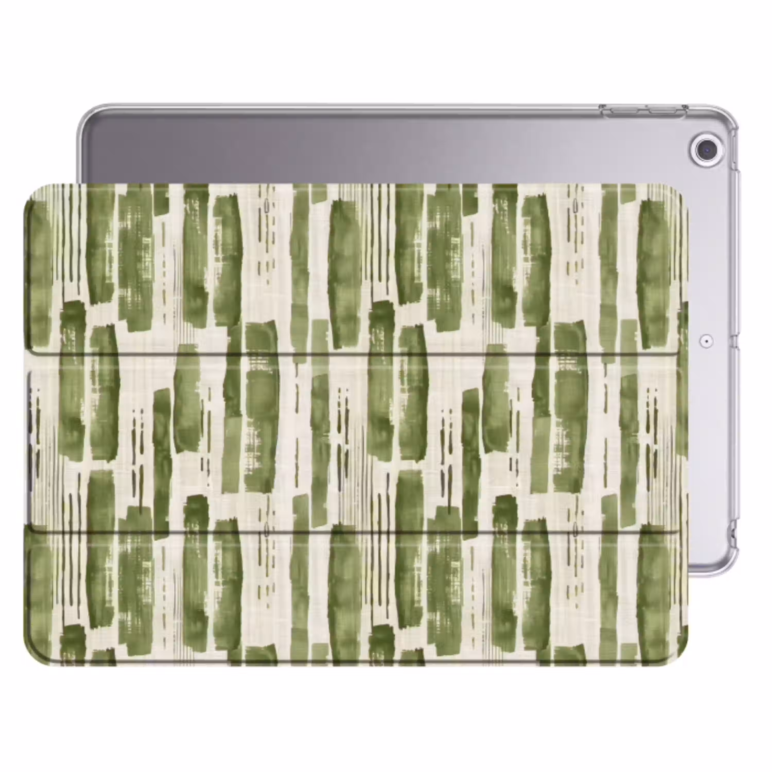 Groen - Abstract - Penseelstreken - Linnen - Patroon Apple iPad 2017 middel 1172 -threedimensional_3d_global