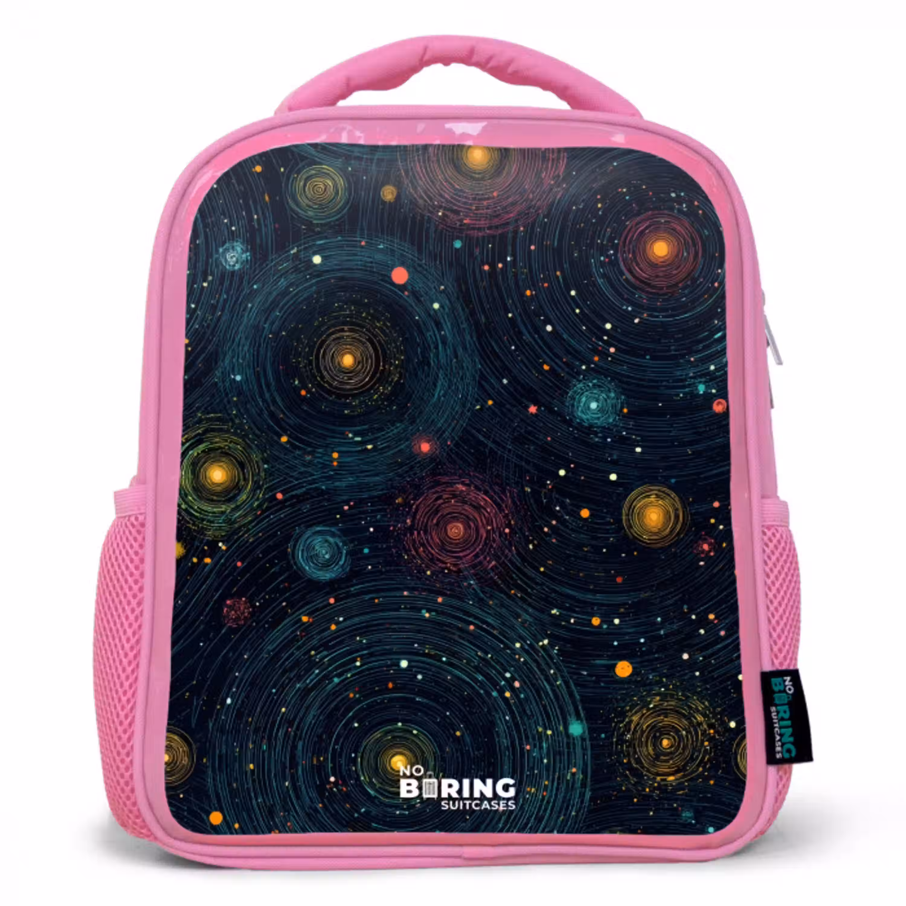 Sterren - Planeten - Kleurrijk Kinderrugzak - Roze middel -3d
