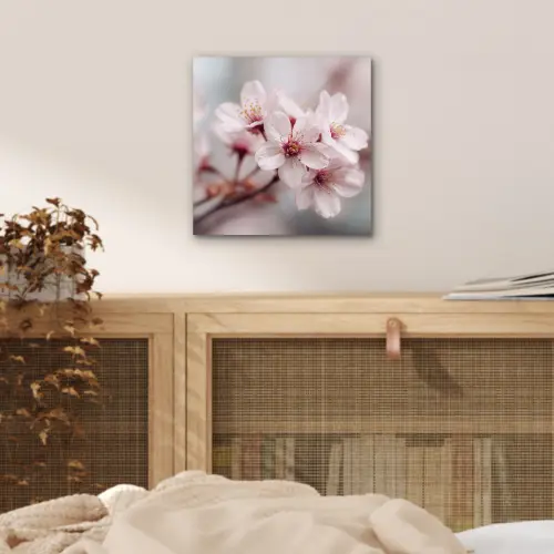 Bloesems - Meeldraden - Geel - Wazig aluminium wit klein -sfeer3