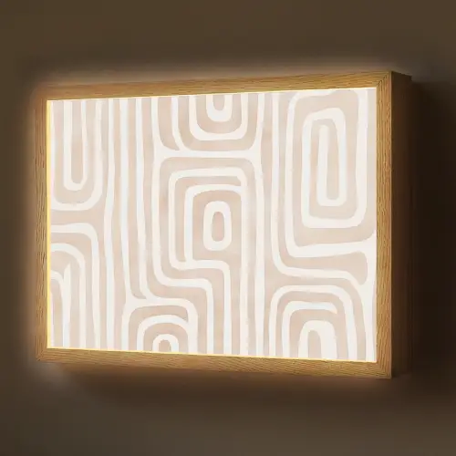 Decoratief - Labyrint - Beige Light Box met batterij (Wandlamp) middel -z3d_website