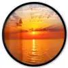 Zonsondergang - Zee - Lucht - Oranje - Horizon - Water Fotolijst rond zonder passe partout klein -3d
