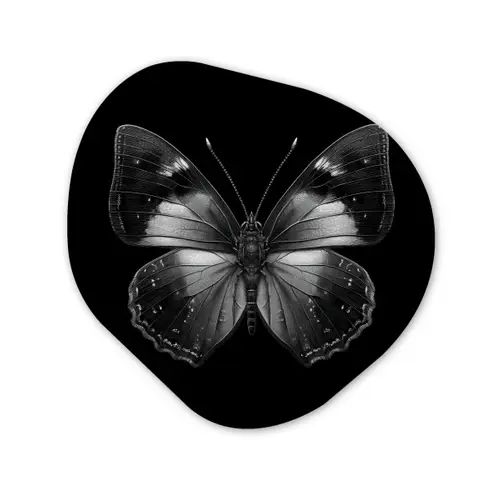 Vlinder - Grijs - Mysterieus Wandcirkel Organisch Forex 3mm klein -3d