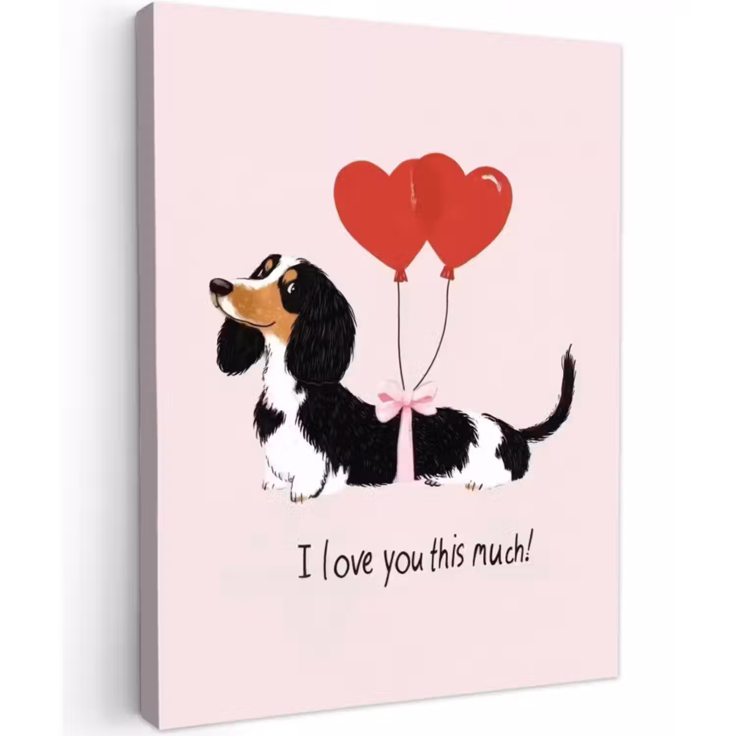Canvas schilderij - Hond - Teckel - Valentijn - Love