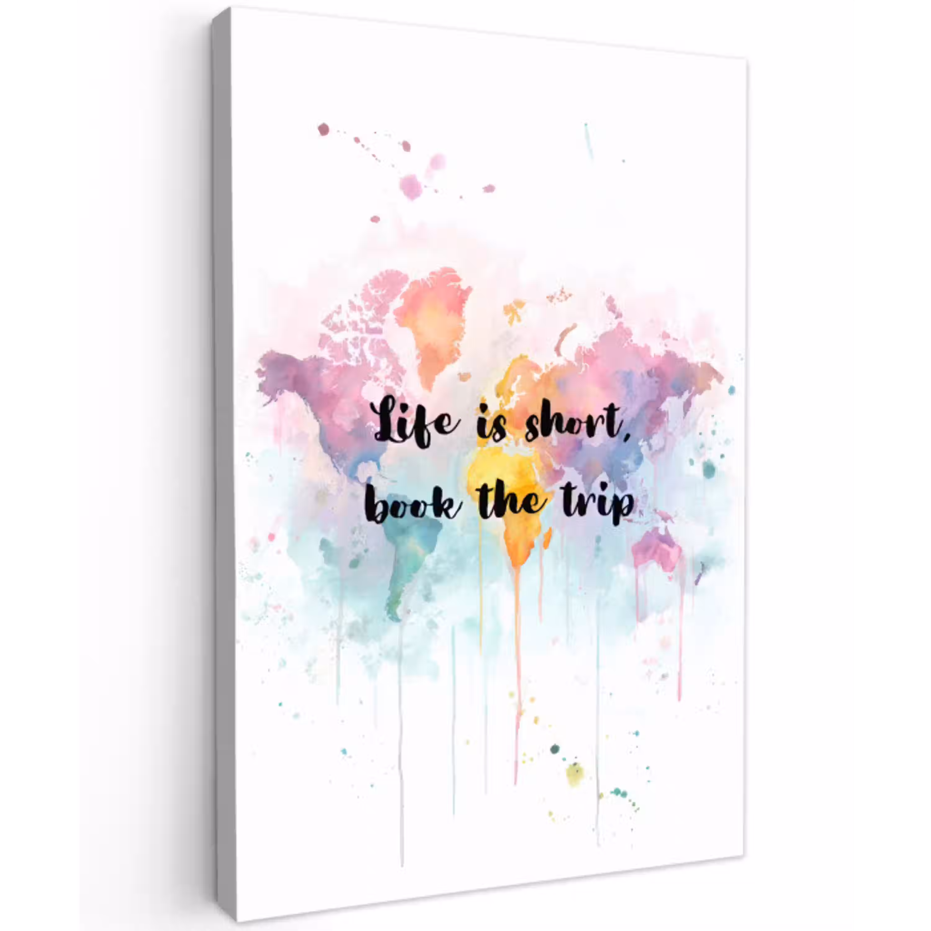 Pastelkleuren - Quote - Sierletters Tuinposter op houten frame 2 cm dik middel -3d