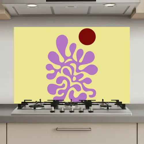 Koraal - Cirkel - Abstract - Geel keuken achterwand spatscherm klein -3d_website
