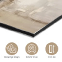 Moderne kunst - Abstract - Beige aluminium wit klein -closeup_DE