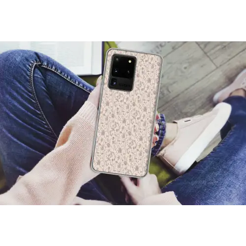 Patroon - Bloemen - Paars Telefoonhoesje Samsung Galaxy S20 Ultra klein 358 -handS20Ultra