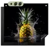 Ananas - Fruit - Water - Planten - Zwart Inductie beschemer met haakjes middel -3d