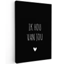 Spreuken - Ik hou van jou - Quotes Tuinposter op houten frame 2 cm dik klein -3d