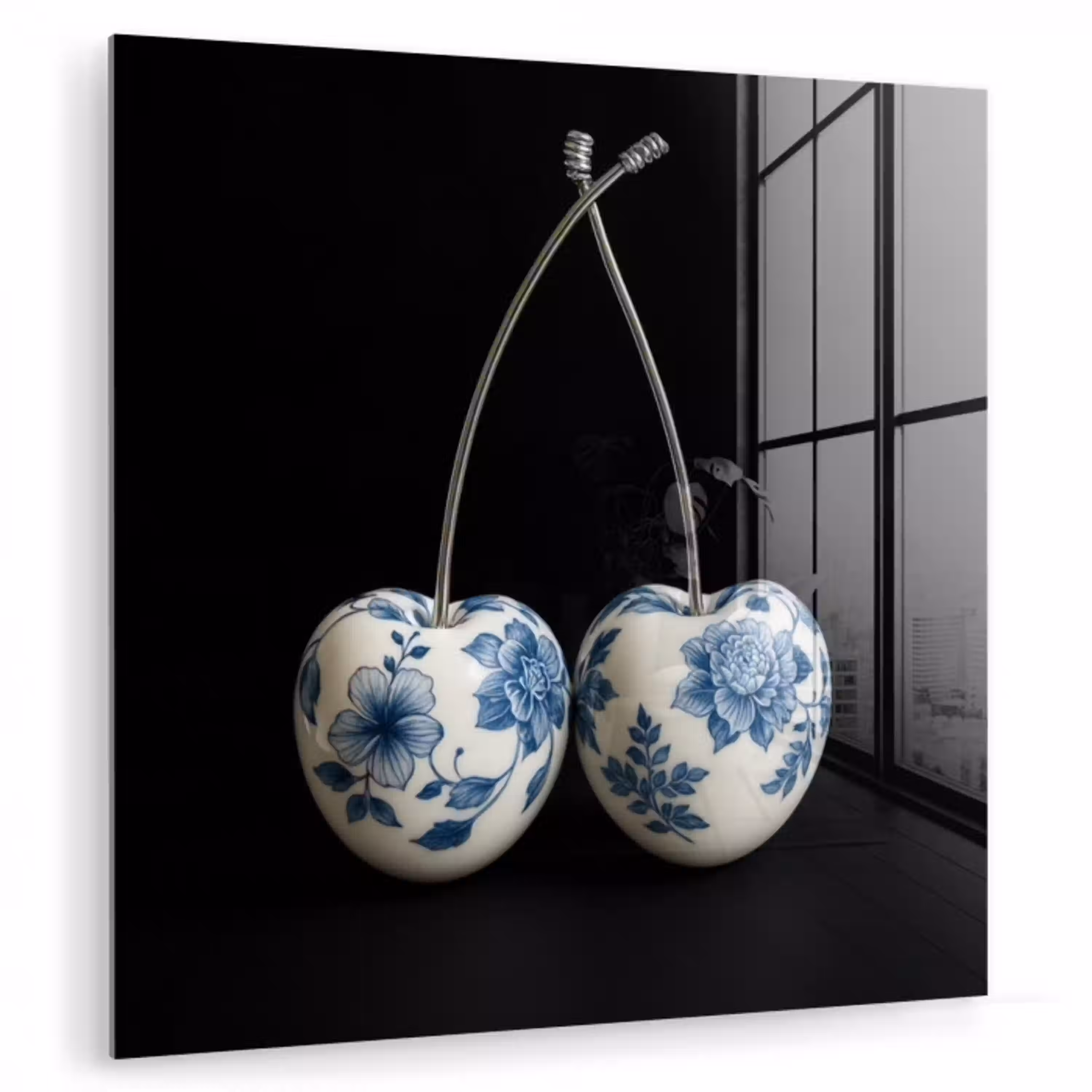 Kersen - Delfts blauw - Fruit plexiglas 5mm klein -zzzproduct_nieuw