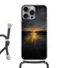 Gouden Reflectie op Water Hoesje iPhone 16 Pro Max met koord klein -3d