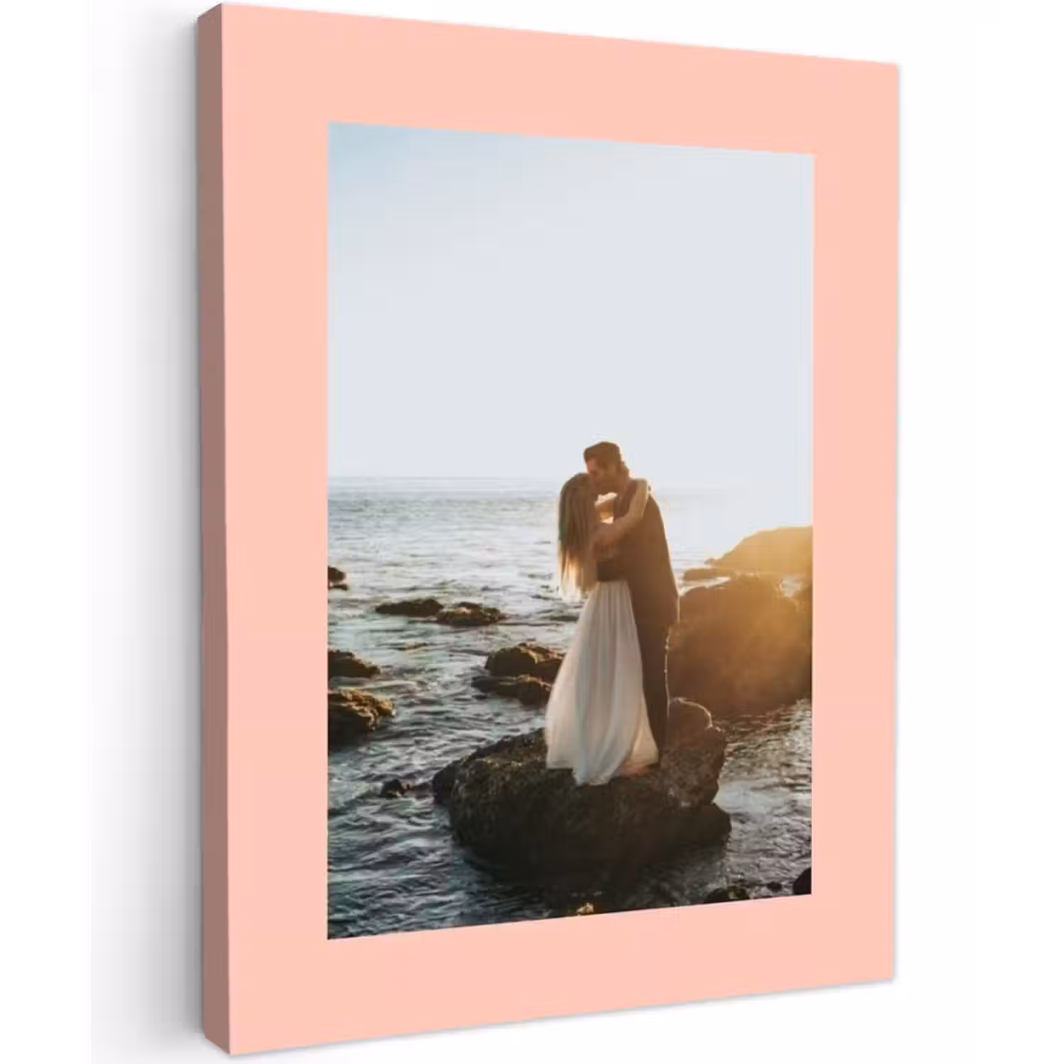 Gepersonaliseerd canvas schilderij - Foto met roze border
