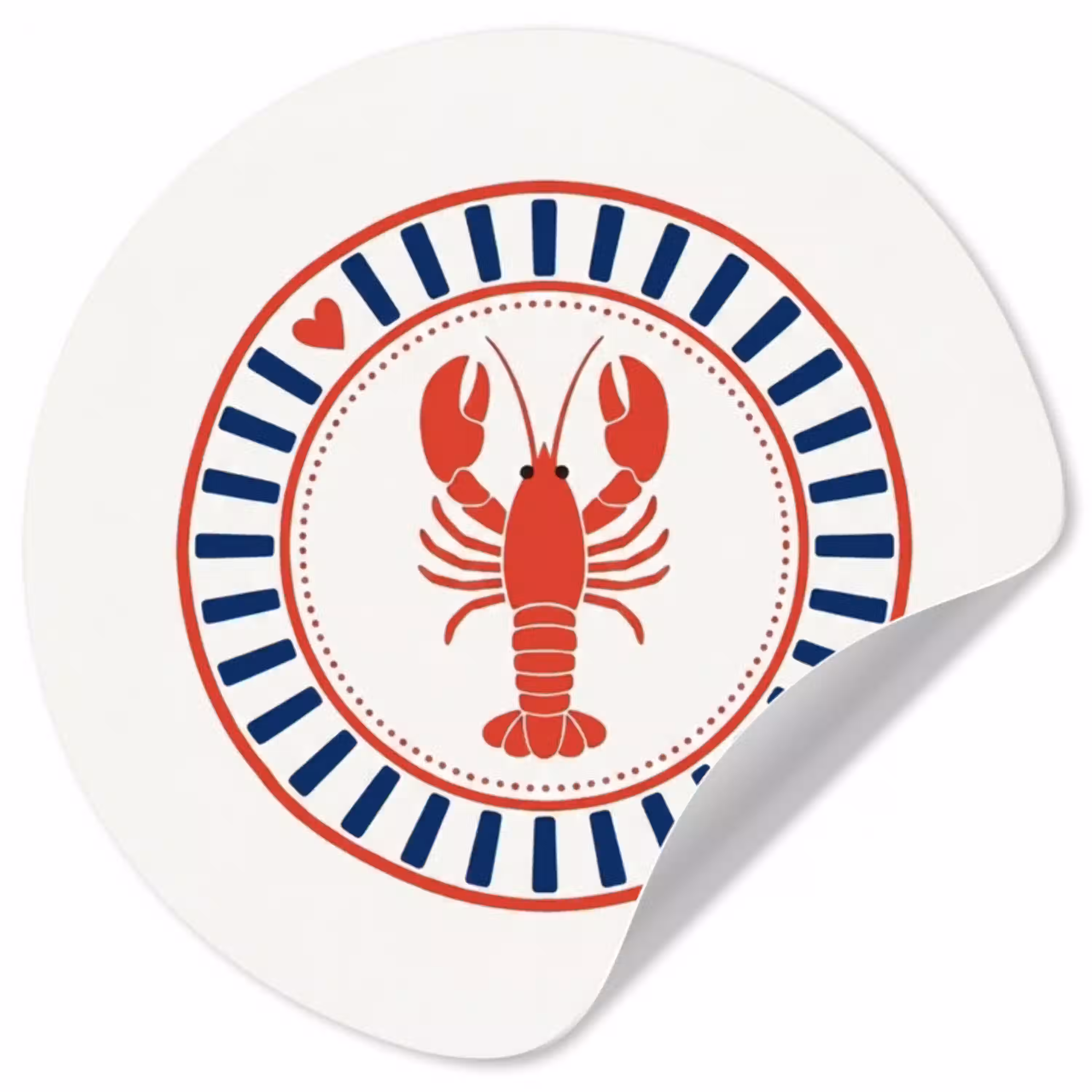 Zeeleven - Kreeft - Embleem - Grafisch - Rood Wandcirkel behangsticker klein -3d