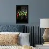 Chilipepers - Basilicum - Blaadjes - Rood fotolijst zwart zonder passe partout klein -sfeer3