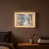 Bos - Winter - Bomen - Natuur - Pad - Doorkijk Light Box met batterij (Wandlamp) middel -sfeer4