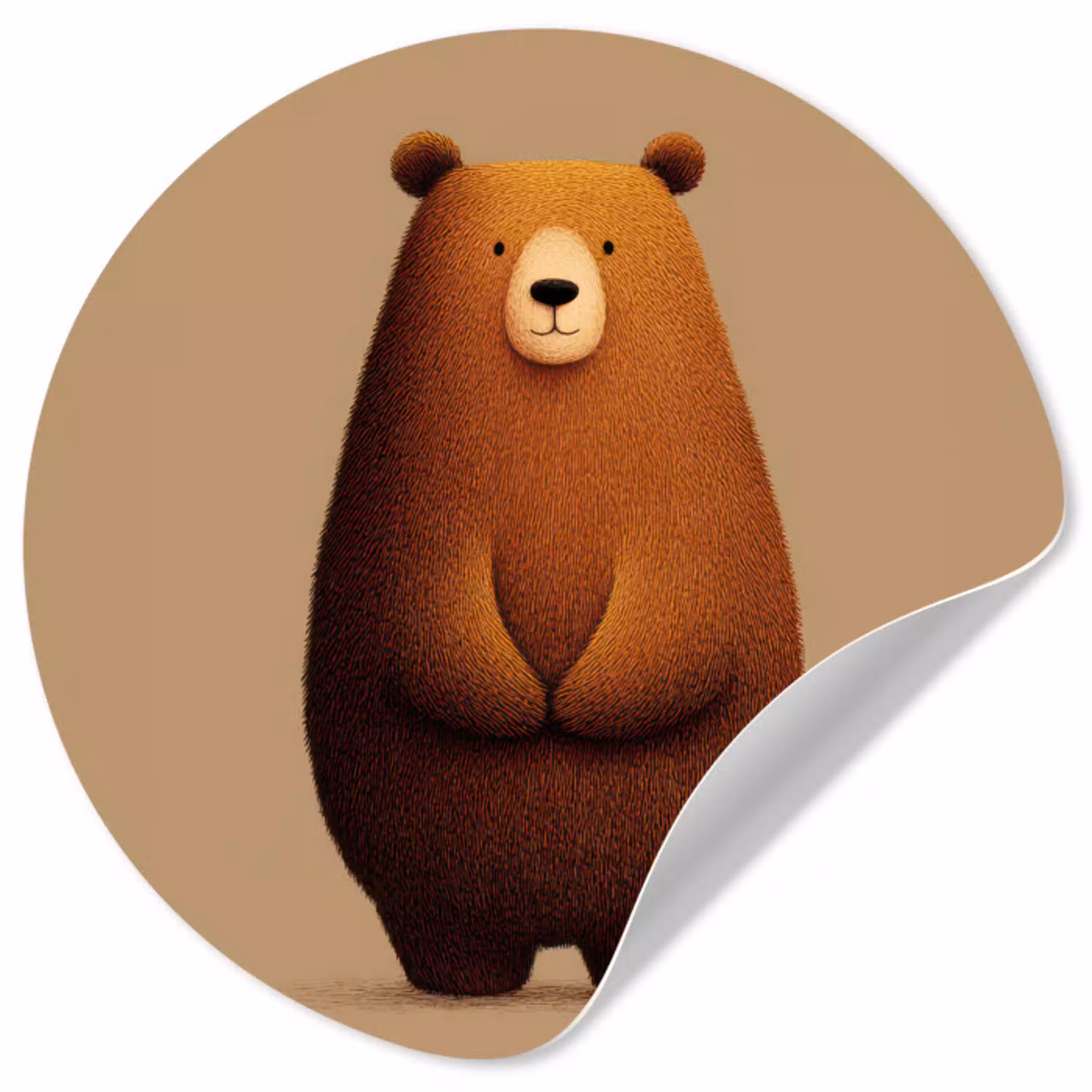 Beer - Minimalistisch - Bruin Wandcirkel behangsticker klein -3d