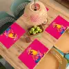 Haan - Kleurrijk - Kimono - Roze Placemat vinyl groot -zzsfeer5_Kitchenyeah-website