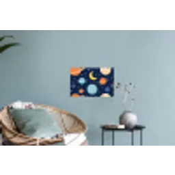 Ruimte - Planeten - Kleurrijk Muursticker klein -plant