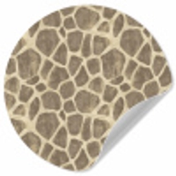 Giraf - Patroon - Beige - Bruin Wandcirkel behangsticker klein 186 -3d