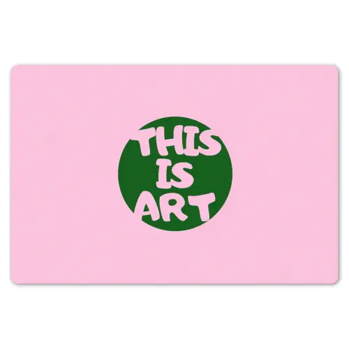 This is art - Tekst - Cirkel - Groen Placemat vinyl groot -zzsfeer1_Kitchenyeah-website