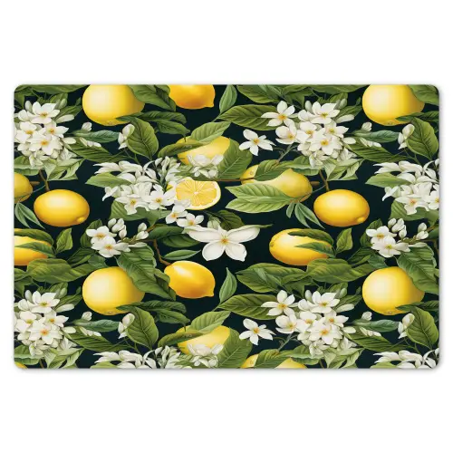 Hangende - Citroenen - Witte - Bloemetjes Placemat vinyl groot 368 -zzsfeer1_Kitchenyeah-website