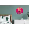 Konijn - Bloemen - Kleurrijk - Kimono Wandcirkel aluminium klein -slaapkamer