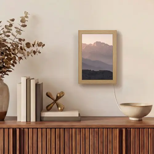 Panorama - Landschap - Bergen Light Box met kabel (Tafellamp) klein -sfeer2