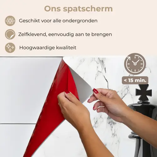 Schaakstuk - Koning - Zwart - Marmer keuken achterwand spatscherm klein -spatscherm_NL