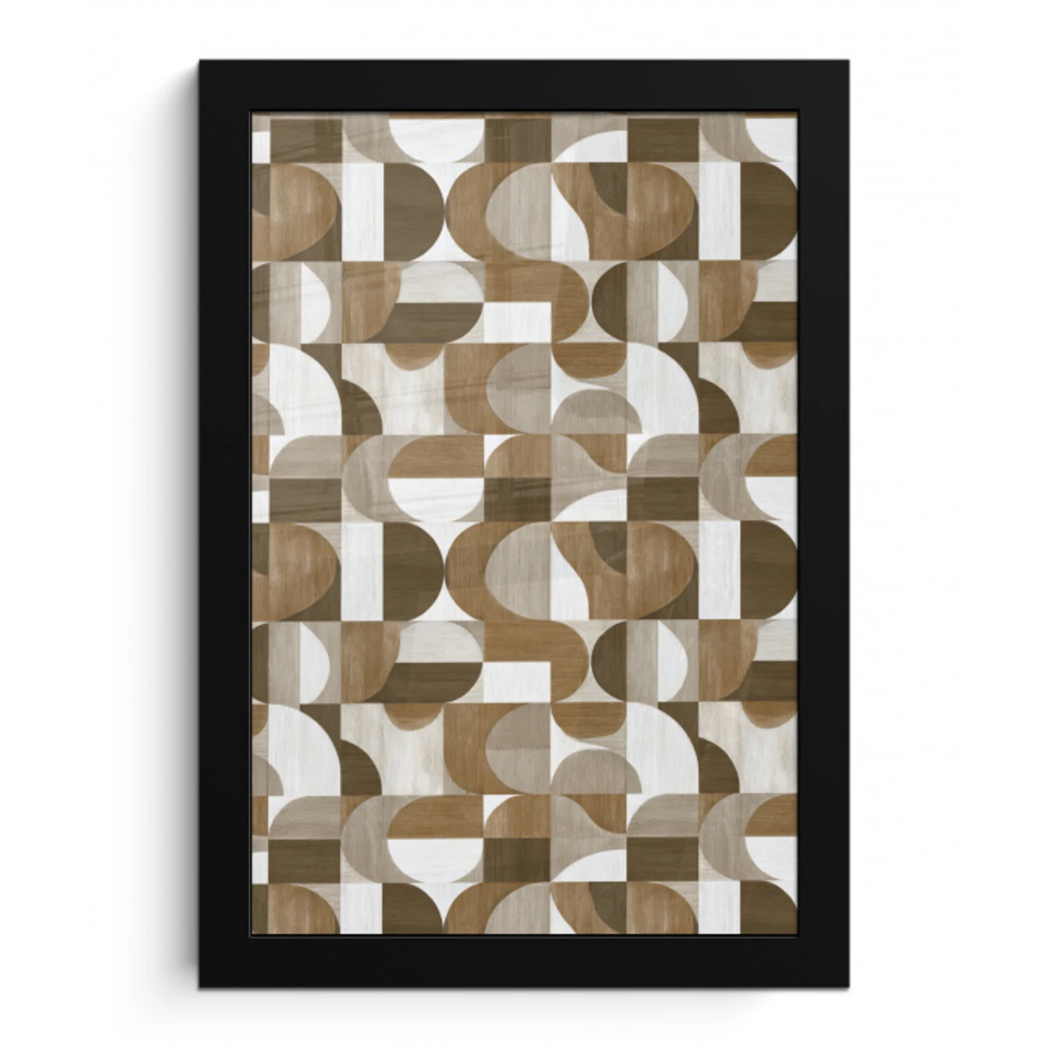 Abstract - Retro - Bruin fotolijst zwart zonder passe partout klein 224 -3d