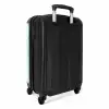 Gestreepte flamingo op rolschaatsen Koffer - NBS - Handbagage middel -achterkant