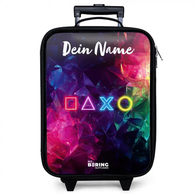 Kinderkoffer mit Name - Symbole - Spiel - Farbenfroh